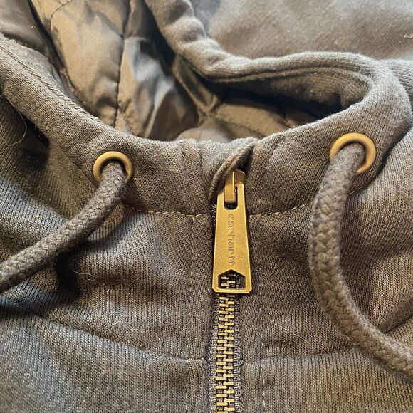 Carhartt Rain Defender Jacket Mens 2X Black Hooded Quilted Lined Full Zip Works - Picture 4 of 15